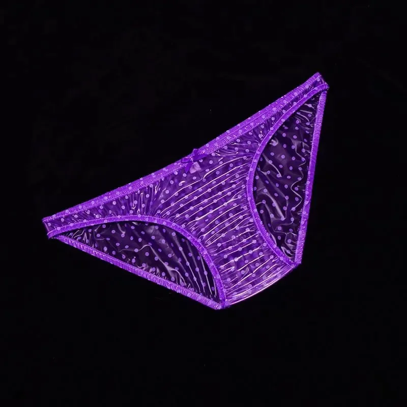 Abdl sexy transparente pvc plástico camisola colete calcinha conjunto macio brilho silencioso regata à prova dwaterproof água casal cuecas eróticas clubwear