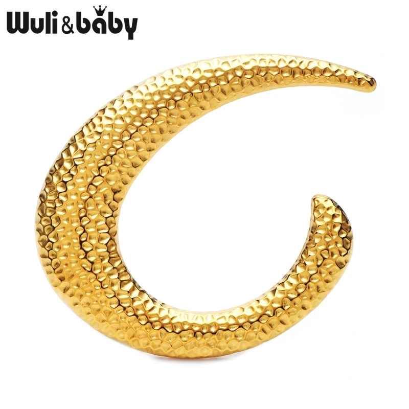 Wuli&baby Stainless Steel Geometric Brooches For Women Men 2-color Easy-match Cool Brooch Pins Gifts