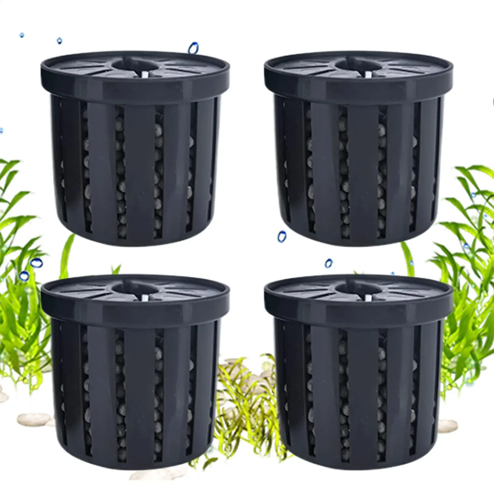 4Pcs Home fish tank hydroponic plant basket Aquarium Plant Pots Stable Fish Tank Plant Cup Planting Holder Water Feature