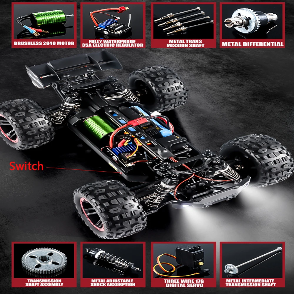 HAIBOXING 2105A T10 1:14 75KM/H 4WD RC Car Brushless RC Cars High Speed Drift Monster Truck for Kids vs Wltoys 144001 Toys