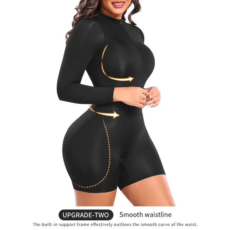 Women Bodysuit with Hip Pads Butt Lifter Shapewear Fajas Tummy Contron Underwear Zip Design Body Shaper Slimming Waist Trainer