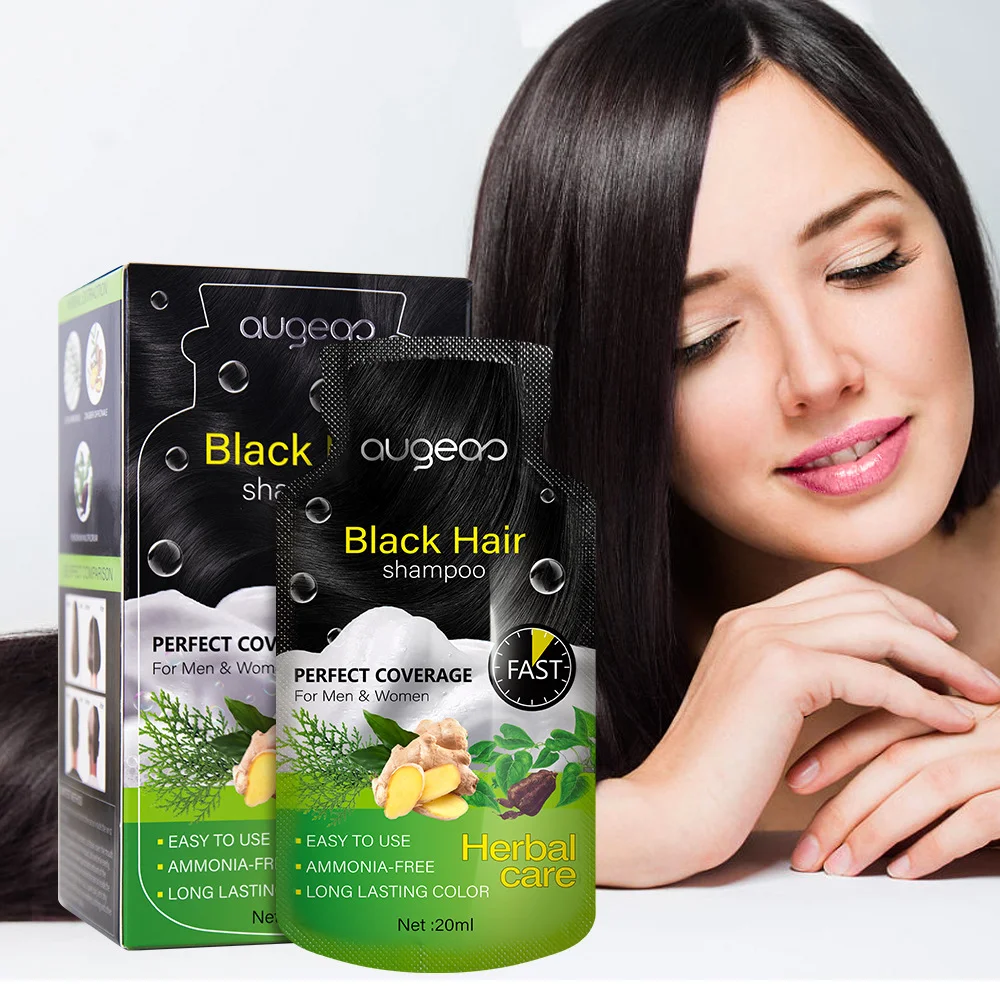 

Pure Natural Herbal Hair Dye Shampoo 100% Cover Gary Hair Perfectly Fast Hair Coloring Evenly Colored Easy To Use