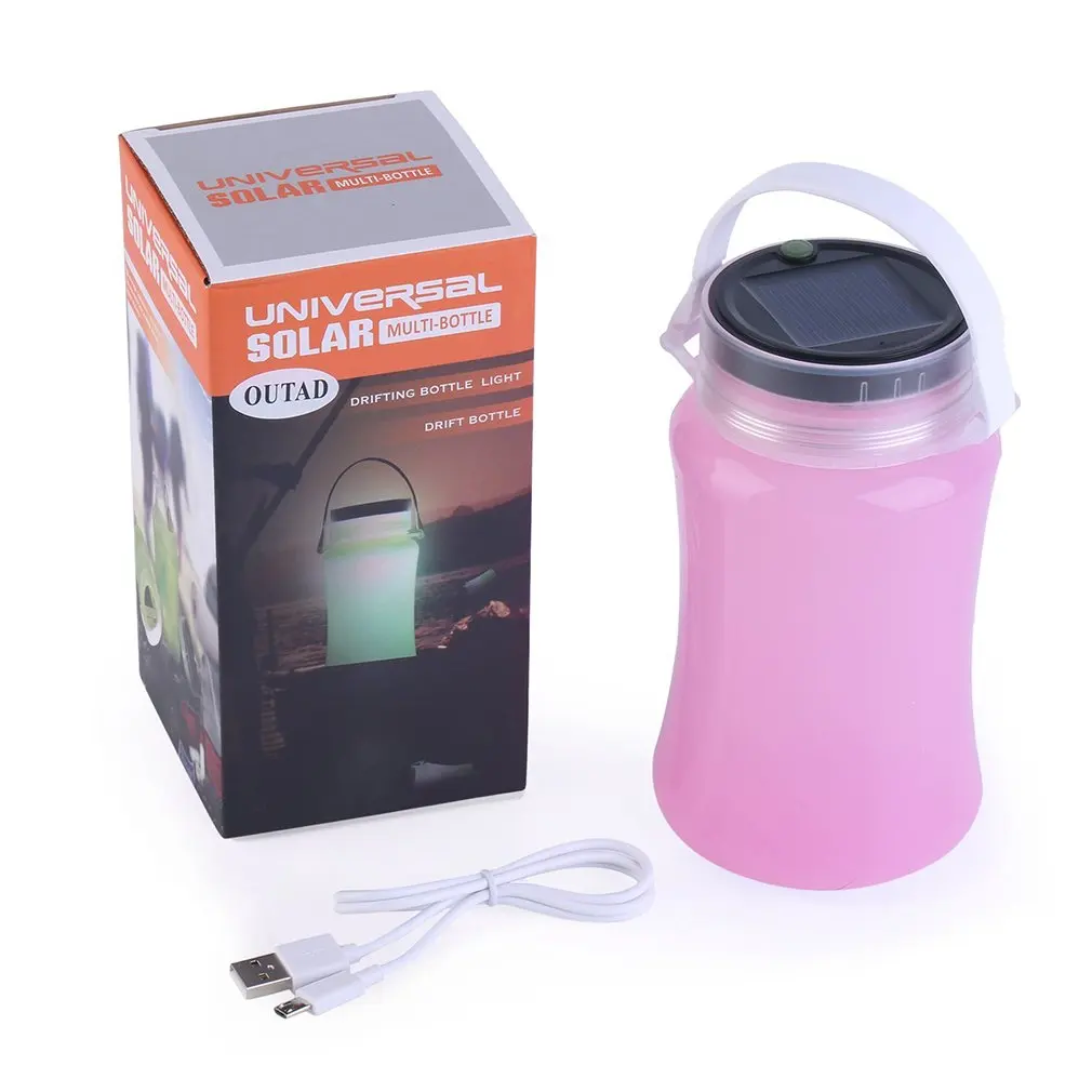 

Universal Solar Lantern LED Silicone Lantern Rechargeable With The Solar Panel Or USB Cable For Outdoor Walking