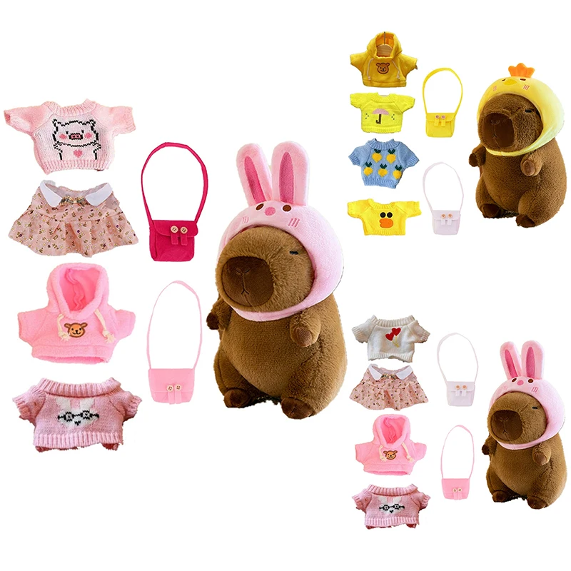 Peluche de capybara avec 9 PCS vêtements et accessoires 10.2 dans des jouets en peluche capybara mignons à habiller, peluches mignonnes pour filles et garçons - Chine Capybara jouets et animal en