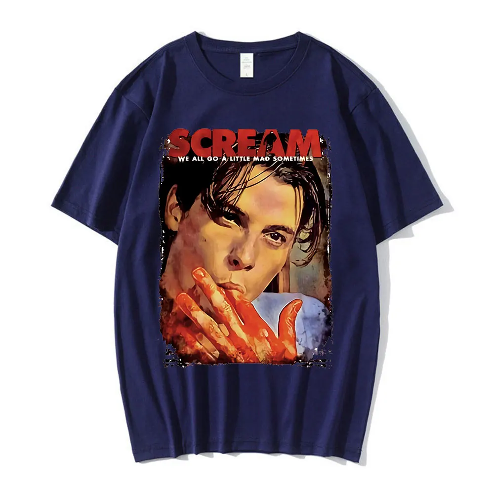 Scream Movie Scream 90s Horror Movie Shirt Billy Loomis T Shirt Halloween Movie Shirt We All Go A Little Mad Billy T Shirts Tops