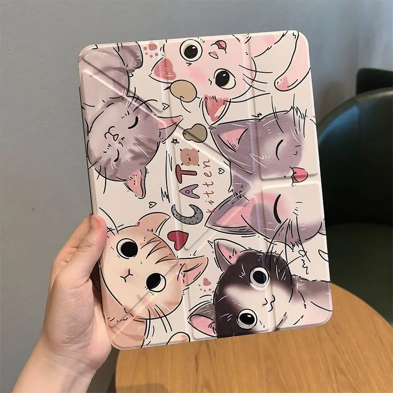 Kawaii Graffiti Colorful Cat For iPad Pro Air 13 11 M5 M4 M3 M2 2 1 11th A16 12.9