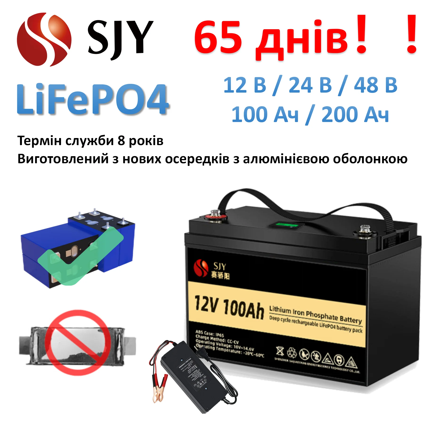 12V 24V 48V LiFePO4 Battery 100AH Pack Lithium Iron Phosphate for Electric Marine Outboard Propulsion Motors 48V Solar System