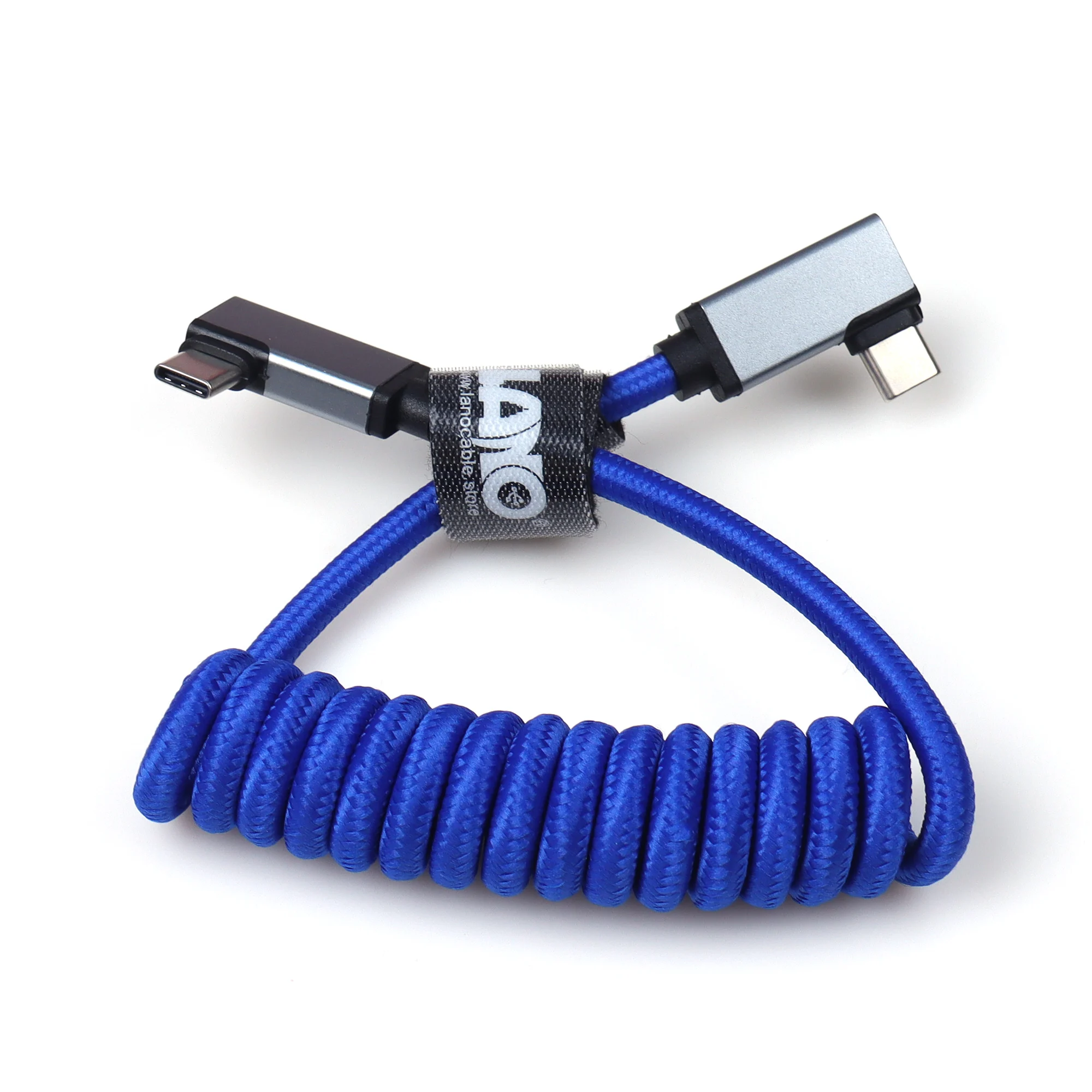 LANO USB C do typu C kątowy męski nylonowy kabel do transmisji danych do urządzeń Szybkie ładowanie Przewód ładowarki PD typu C — zdjęcie produktu 6