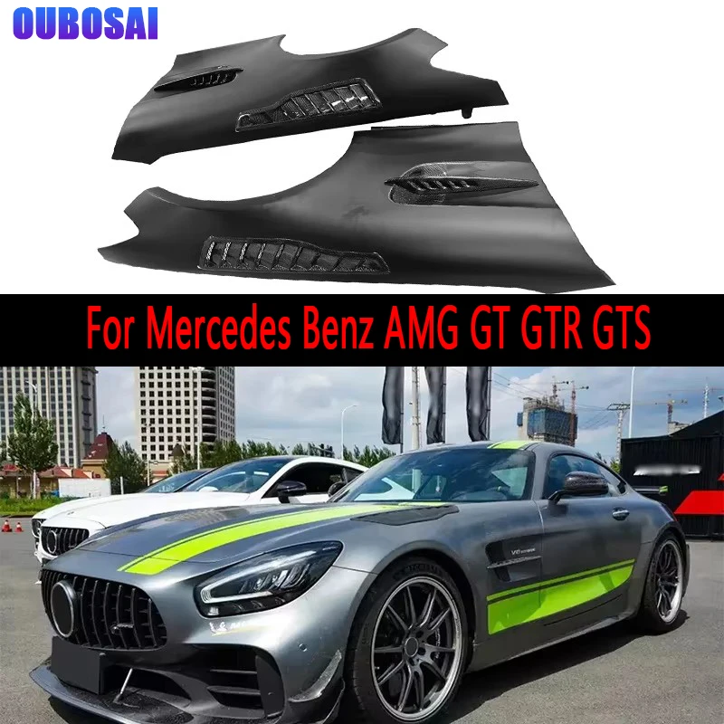 

For Mercedes Benz AMG GT GTR GTS Carbon Fiber Fender Car Front Bumper Side Fender Air Vent Covers Trims Parts Body kit