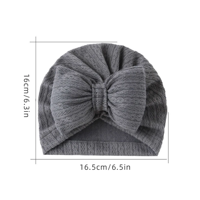 Cute Bowknot Baby Turban Hat Soft Newborn Baby Girls Indian Cap Solid Color Infant Boys Cap Beanies Headwrap