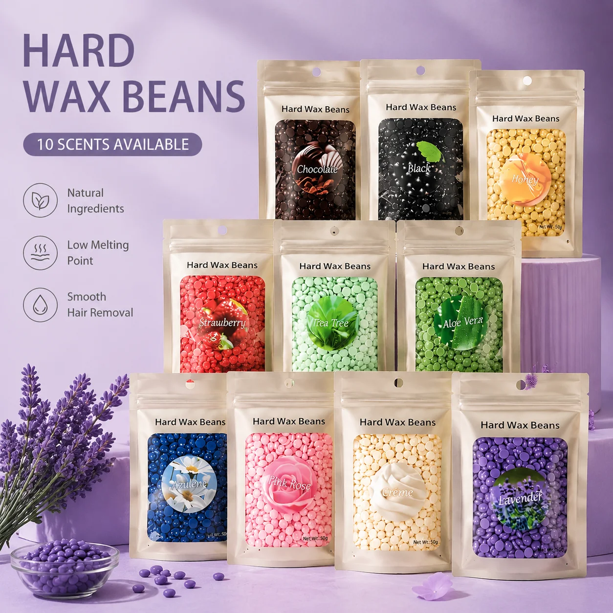 Home Fragrance Wax Melts - Viilife 50g Hard Wax Beans, 10