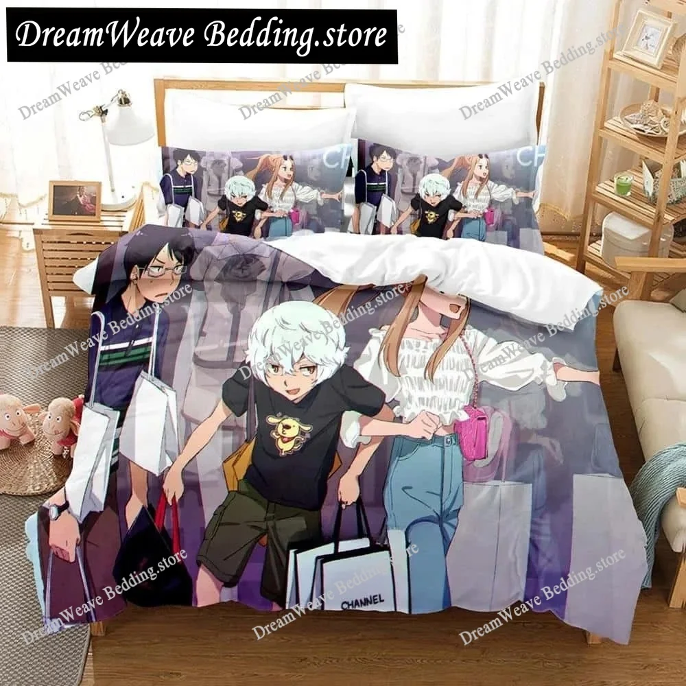 

3D Printed Anime World Trigger Bedding Set Boys Girls Twin Queen Size Duvet Cover Pillowcase Bed Kids Adult Home Textileextile