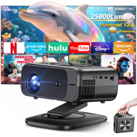 XIWBSY 2025 Mini Projector 4K 25000Lumens Smart Projector Wifi6 BT5.3 LED Projector 8K Decode Portable Home Cinema Projector 64G