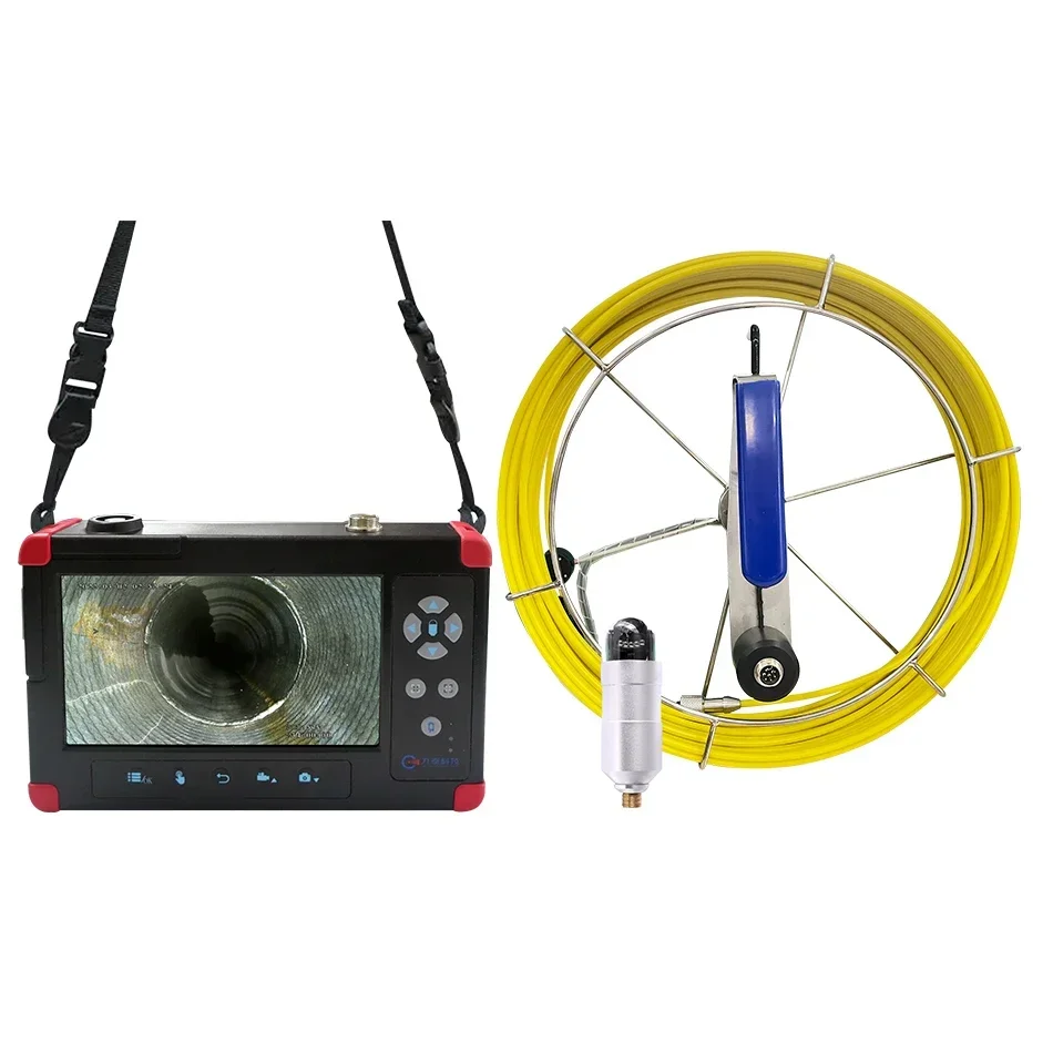 360 Degree rotate industrial sewer pipe video inspection system endoscope borescope push rod camera