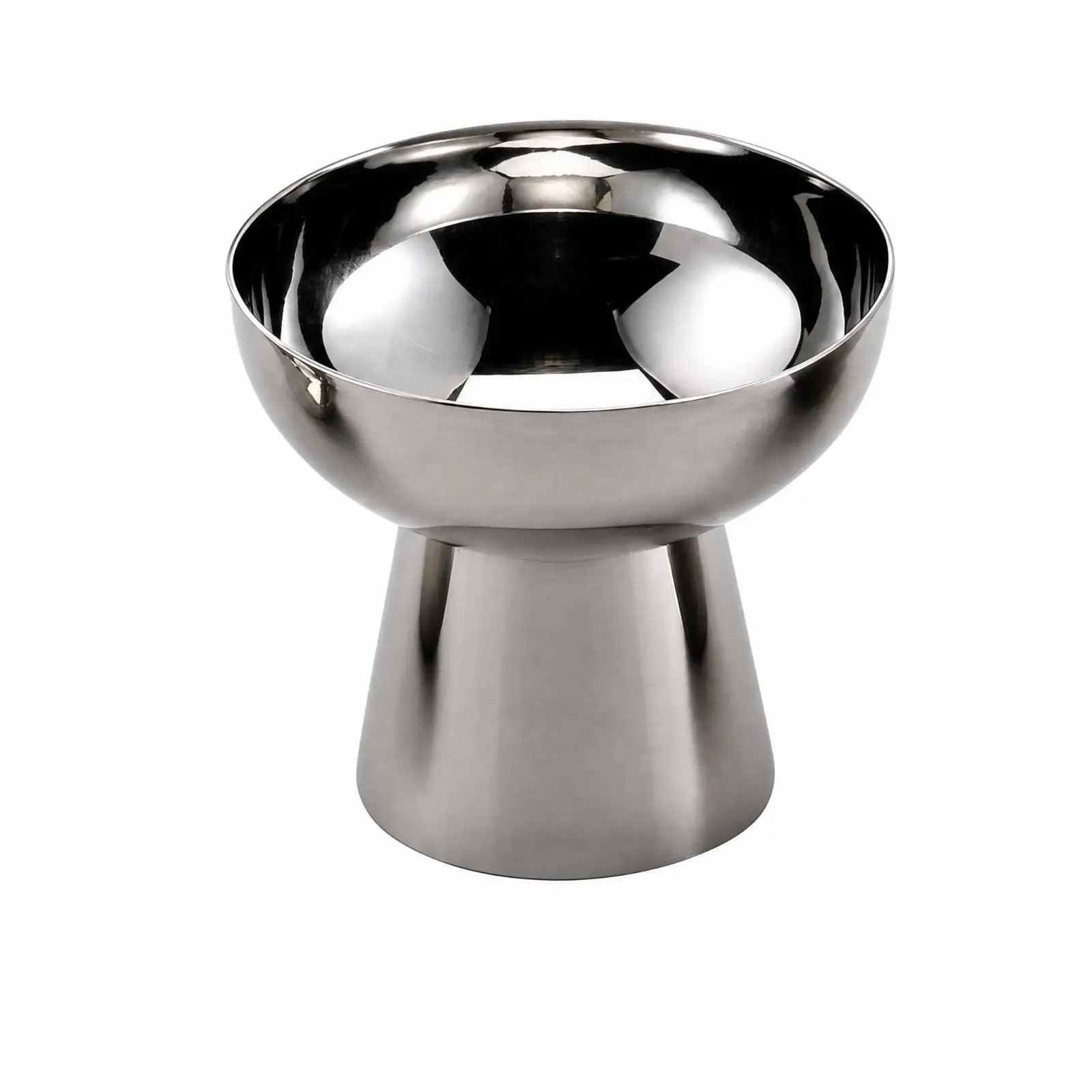 Polished Steel Serving Bowl with Raised Stand for Portioned Snacks and Sweet Treats