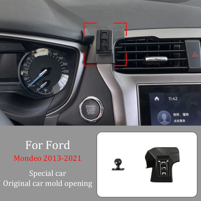 

For Ford Mondeo 2013-2021 Car Phone Holder Wireless Charger Automatic Clamping 360° Rotating Navigation Bracket