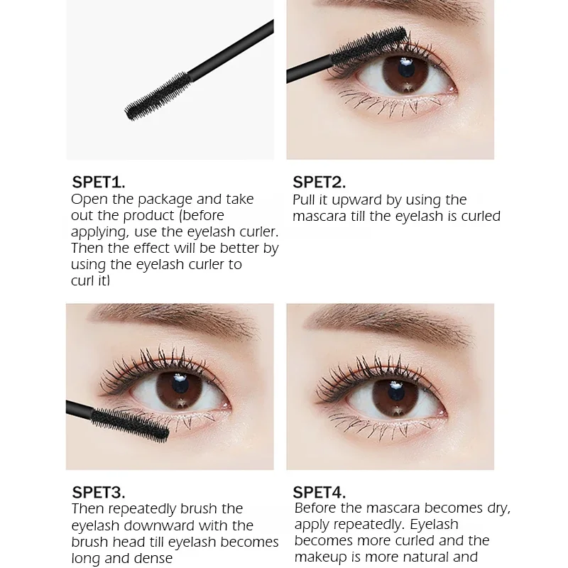 SENANA – cils en Fiber de soie 4D, Mascara épais et allongés, longs, noirs, extensions, brosse, maquillage, cosmétiques pour les yeux