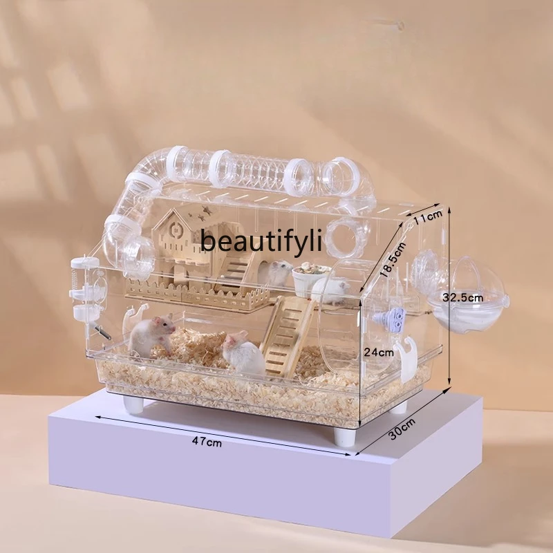 

Hamster cage anti-bite and anti-prison break special, acrylic transparent box luxury villa