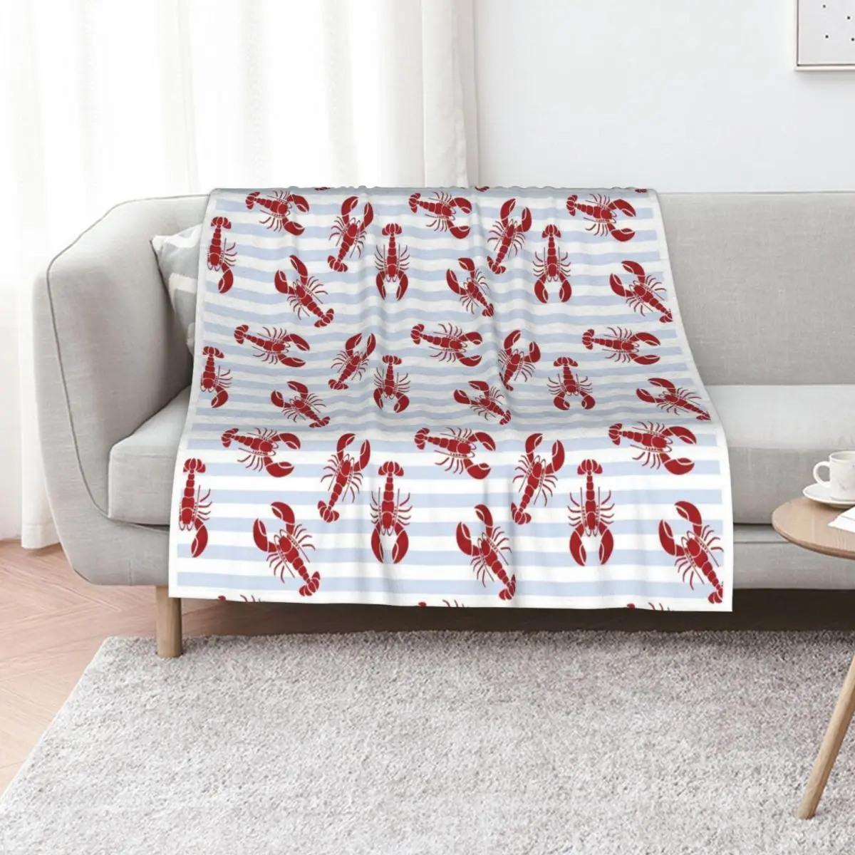 Lobster Throw Blanket Flannel Fabric anime Blankets For Sofas Blankets For Bed Sofa Quilt Soft Plaid Blankets