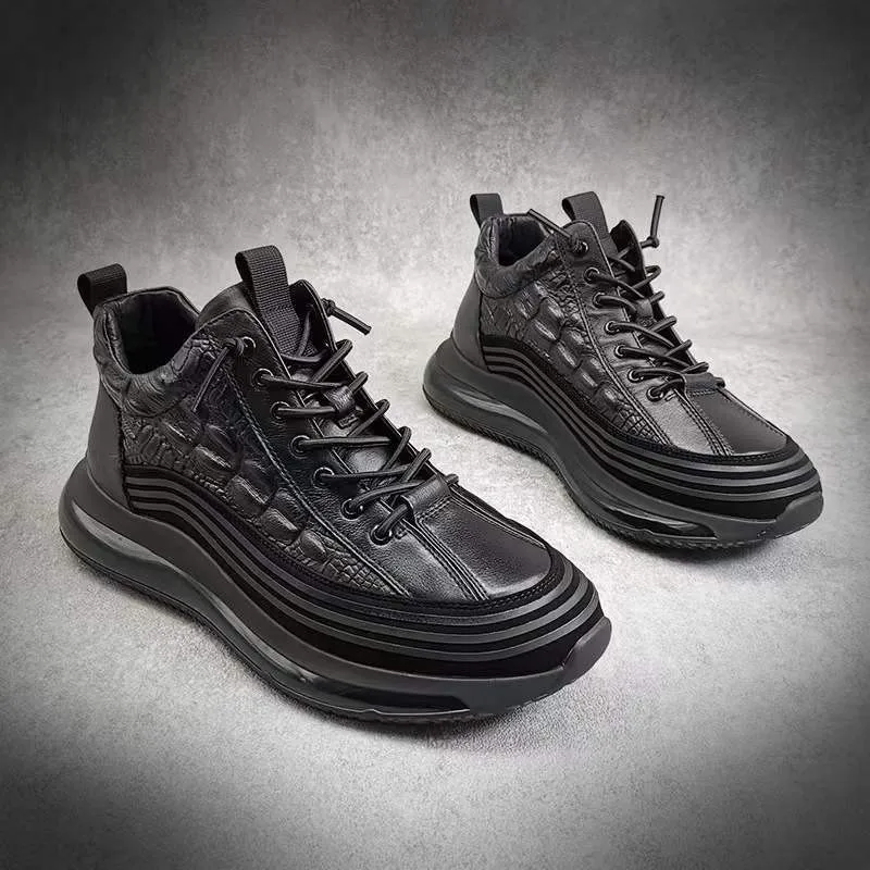

European American New Style Large Size Embossed LightweightMen's Casual Sports Shoes