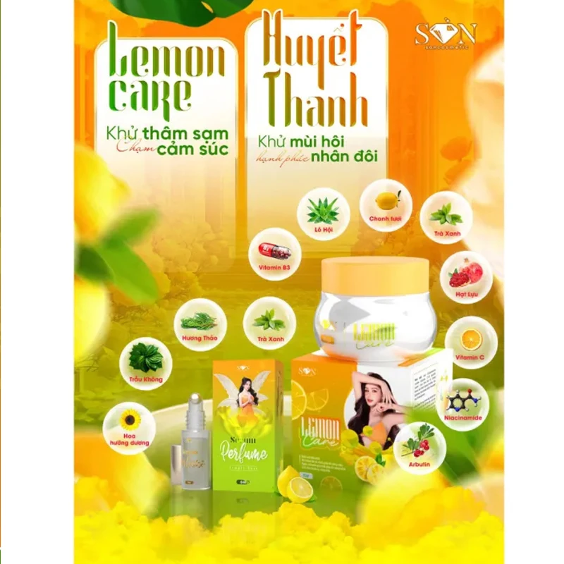 Kem Thâm Nách Lemon Care SON Cosmetic, Dưỡng Trắng Giảm Thâm Khử Mùi Hôi Vùng Nách, Tri tham nach co tien Son hag chính hãng 1bo