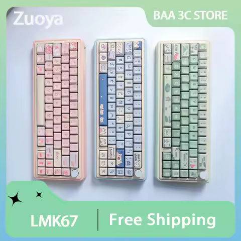 Zuoya Lmk67 Mechanical Keyboard Tri Mode Aluminium Alloy Keyboard Kit RGB Hot Swap Support Via Gaming Keyboard PC Accessories