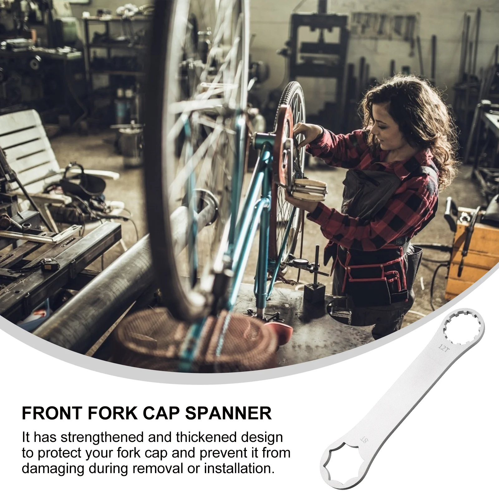 8t 12t Front Fork Spanner Double Head Wrench Durable Stainless Steel Bike Repair Tool Suntour Compatible Front Fork Spanner