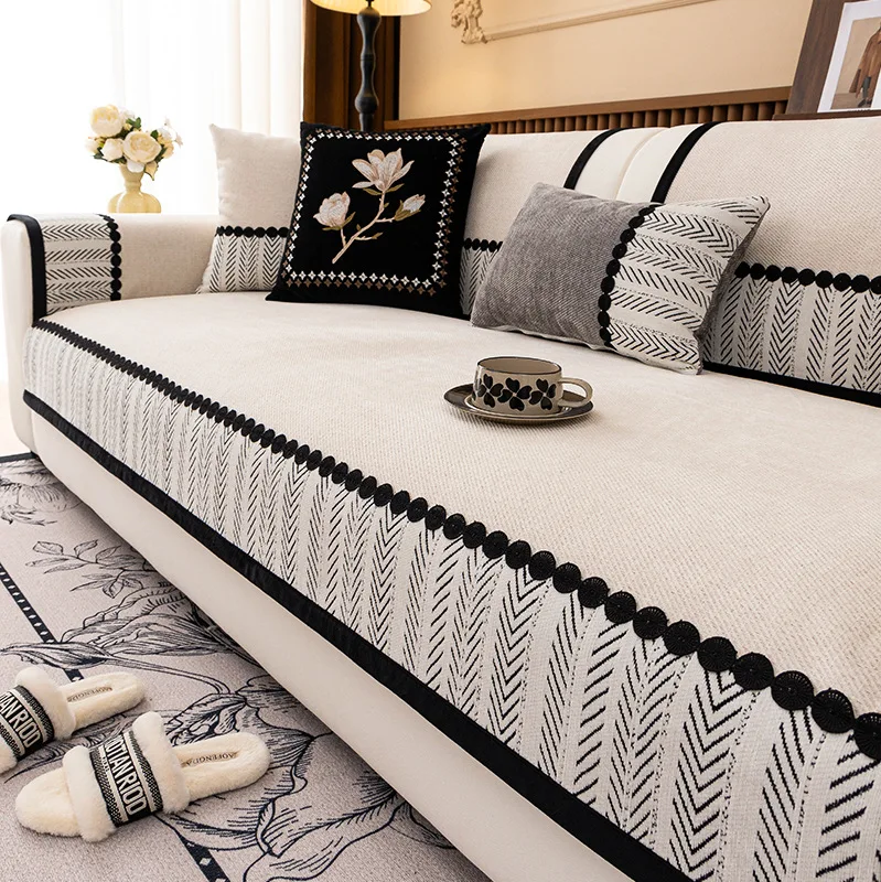 2025 New Four-season Universal Sofa Cushion Chenille Seat Cushion Fixed Anti-slip Sofa Cover Couch Covers for Sofas