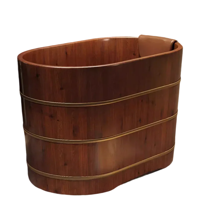 

Solid Wood Bath Bucket Household Whole Body Adults Can Fumigate Advanced Deep Bath Piscine Household Merchandises