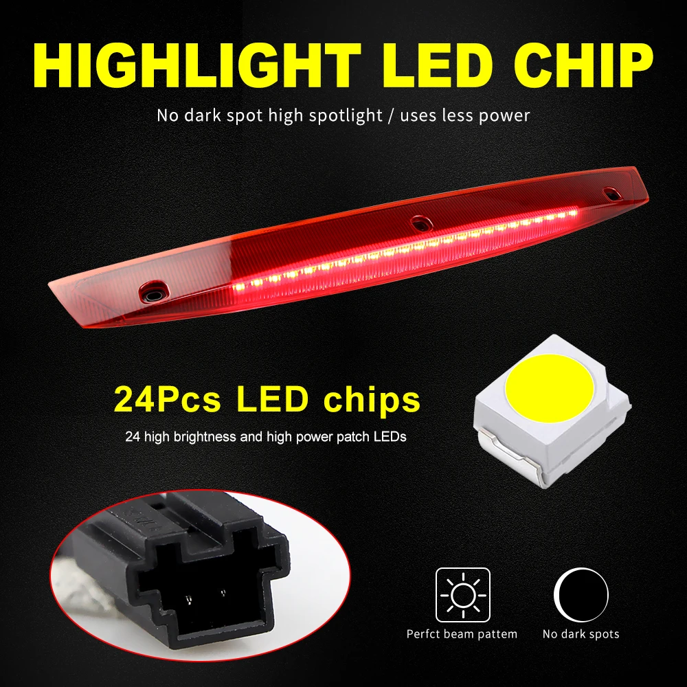 1PC For Mercedes Benz V Class Vito Viano W639 Car High Level Rear Brake Lamp Rear Bumper High Mount Taillight 3rd Stop Light 12V