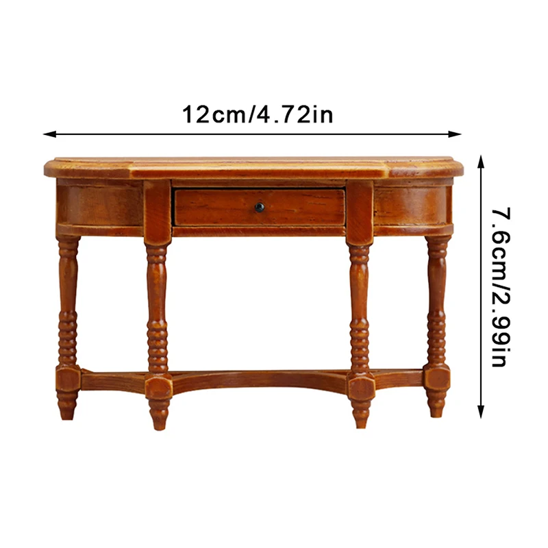 Maison de poupée Miniature rétro 1:12, Table demi-latérale, buffet, meubles, modèle de décoration, jouet, accessoires pour maison de poupée
