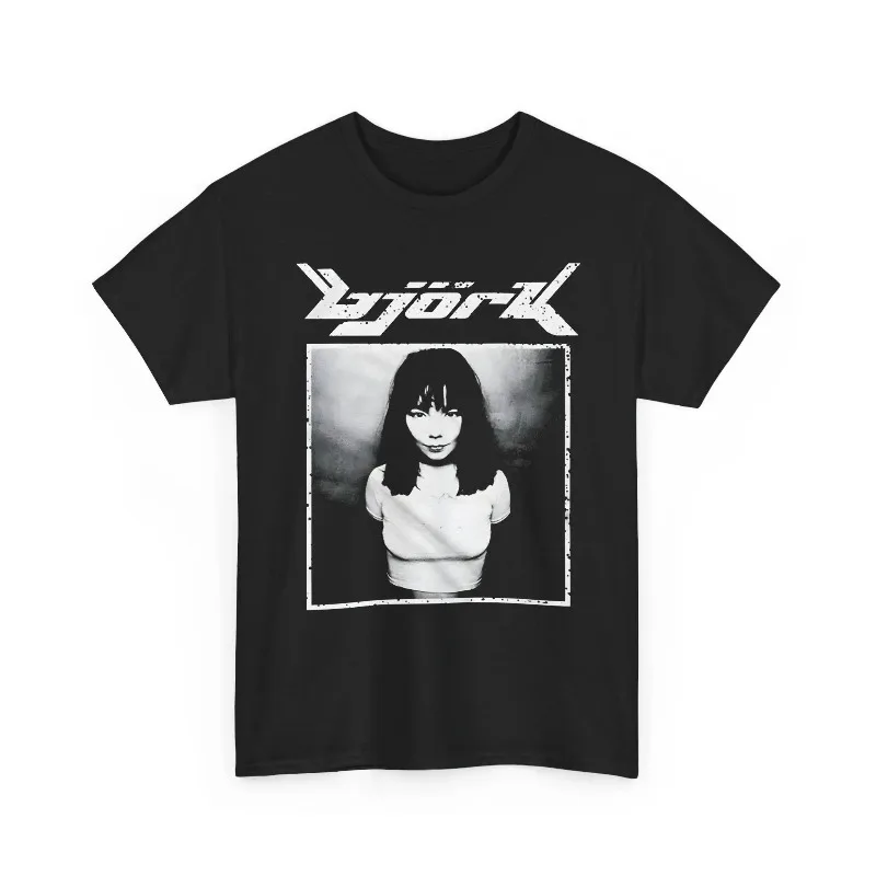 Björk Vintage T-Shirt Retro 90s Y2K Singer Merch Black & White Photo Tee Icelandic Musician Gift Electronic Music Shirt