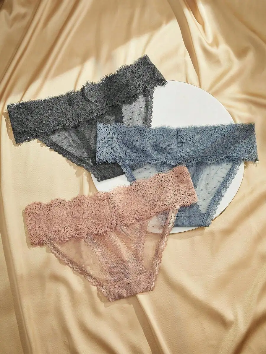 

Lace See-Through Briefs Set Of 3 Womens Lingerie