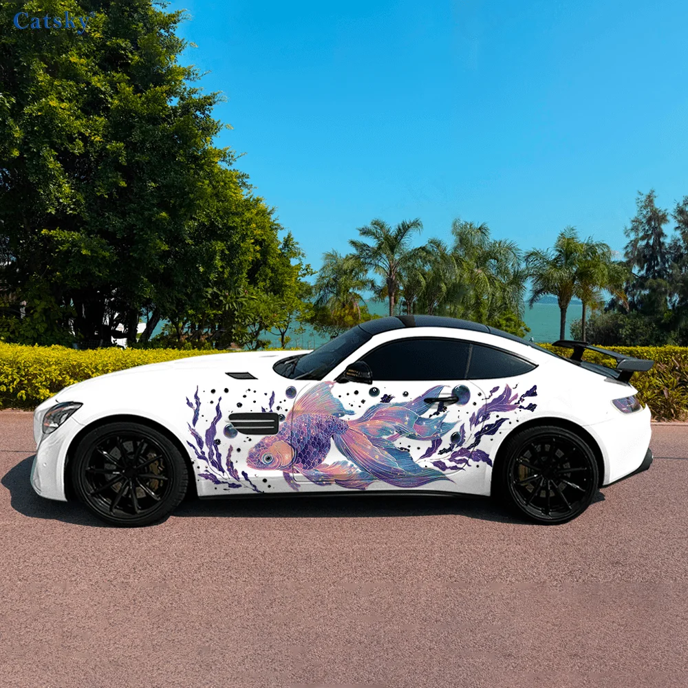 

Dreamy Goldfish Cute Car Vinyl Wraps Decal Self-adhesive PVC Sticker Suitable for Trucks SUV Decoration Auto Accessories Gift