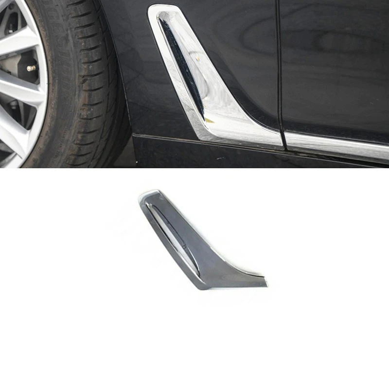 Chrome Left/ Right Fender Side Air Duct Vent Molding Trim For BMW G12 7-Series 730Li 740i 750Li 2016-2019