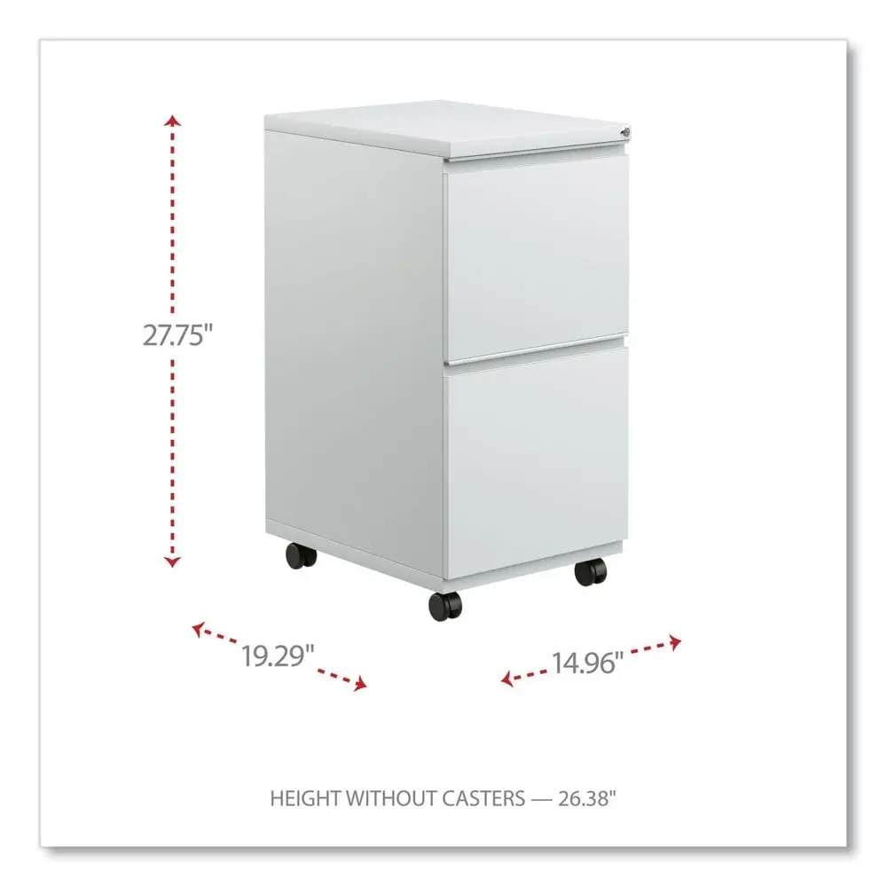 2 Drawer File Pedestal Full Pull Left Right Legal Letter Size Light Gray 14.96x19.29x27.75in, Customized