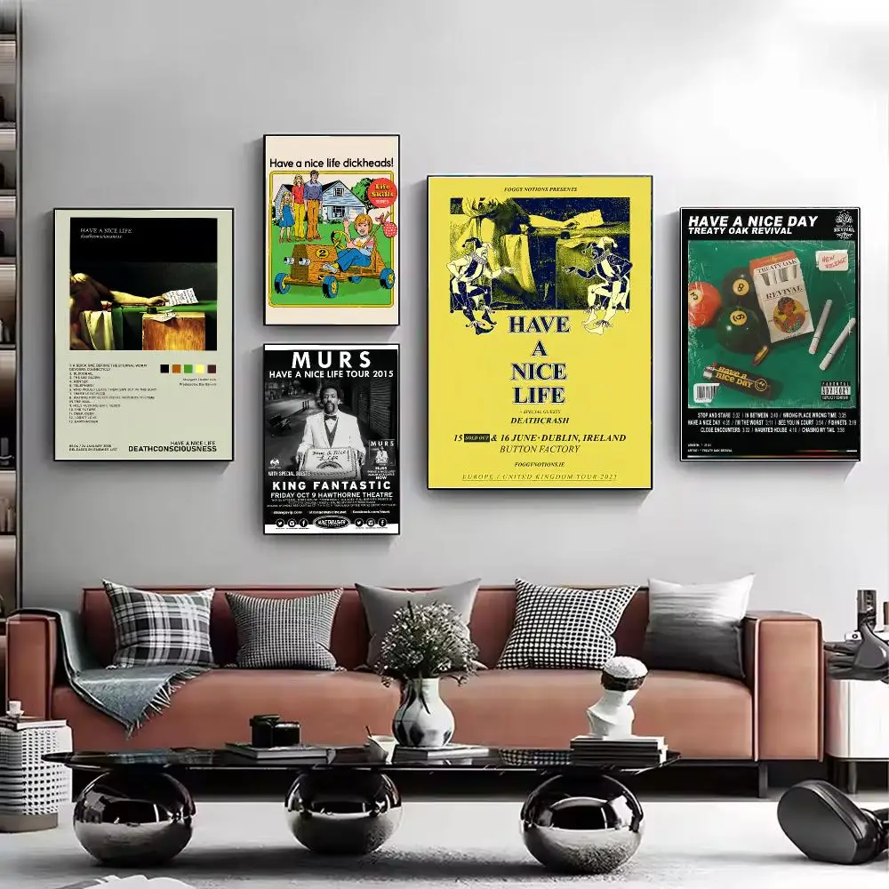 Band H-Have A Nice Life Poster Stylish Wall Art Print for Living Room Bedroom Study Office Café Home Decor Modern Gift