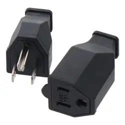 15A 125V Extension Cord Ends Male and Female Black Shell Replacement Plug Connector Set 2 Pole 3 Wire Grounding Plug