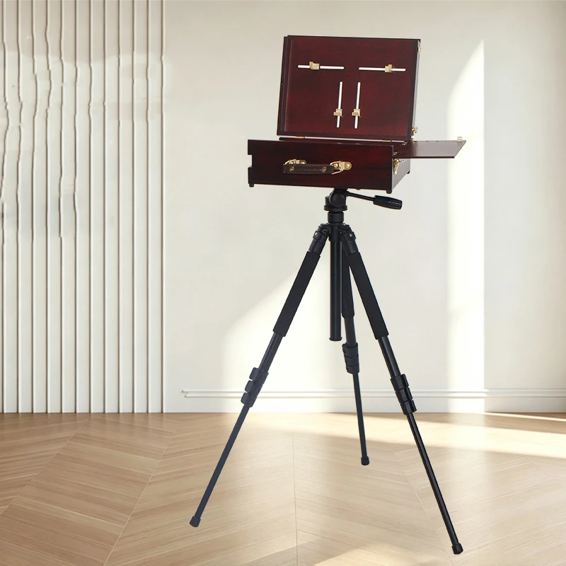 Art Case, Outdoor Sketching Case, Beech Wood Oil Painting Case, Oil Painting Easel, Foldable Portable Toolbox