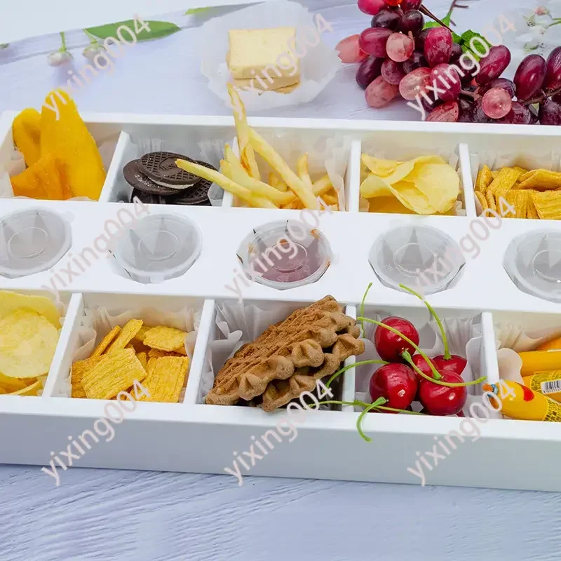 Outdoor Camping Disposable Lunch Box Kraft Paper with Lid for Picnic Sushi BBQ Party
