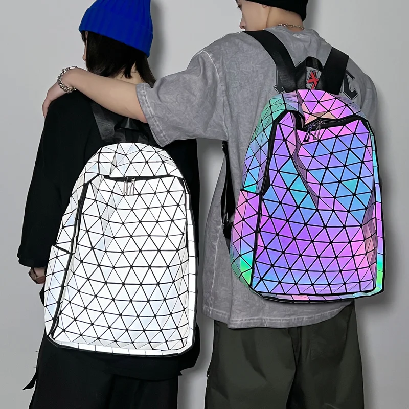 VC Fashion Colorful Reflective Backpack Unisex Luxury Designer Women's Trend School for Girls Laptop