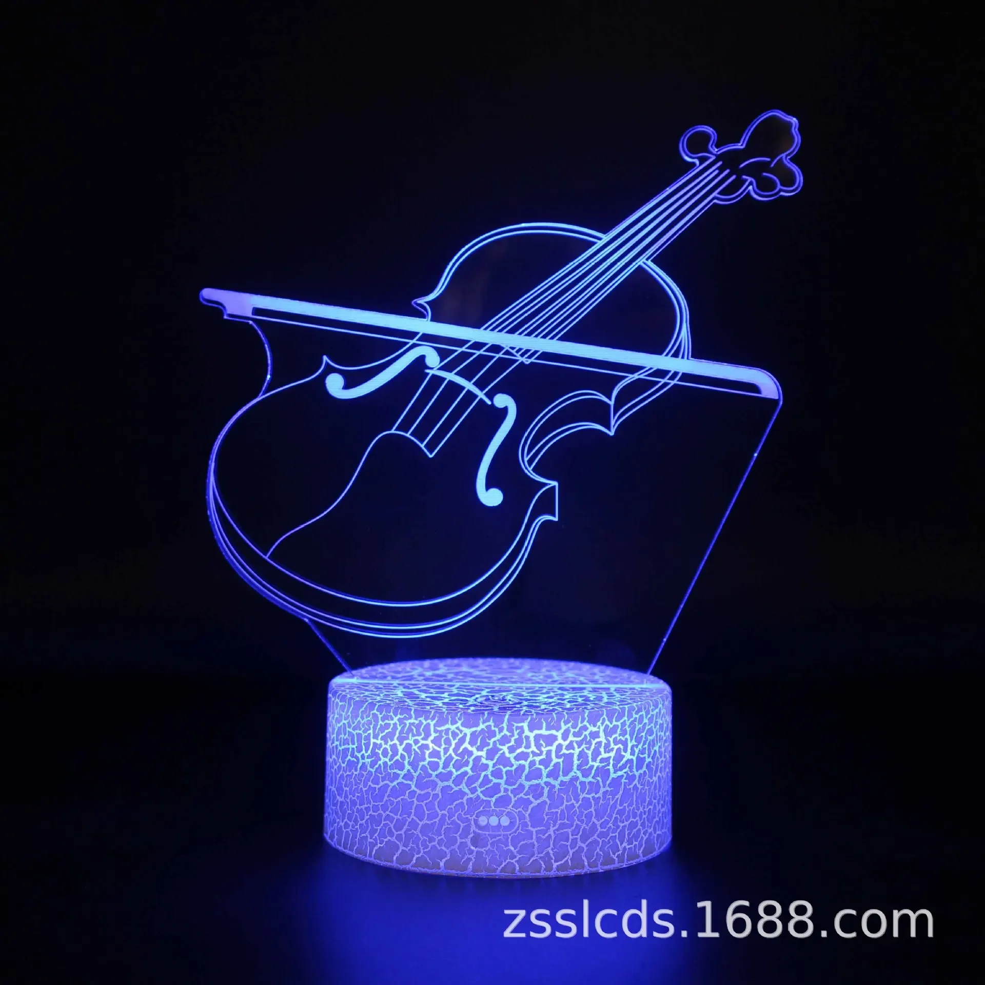 Acrylic 3D Table Lamp Touch Remote Control  Bass Guitar Violin Home Room Decor LedLights Lamp Creative Music Night Lights Gift