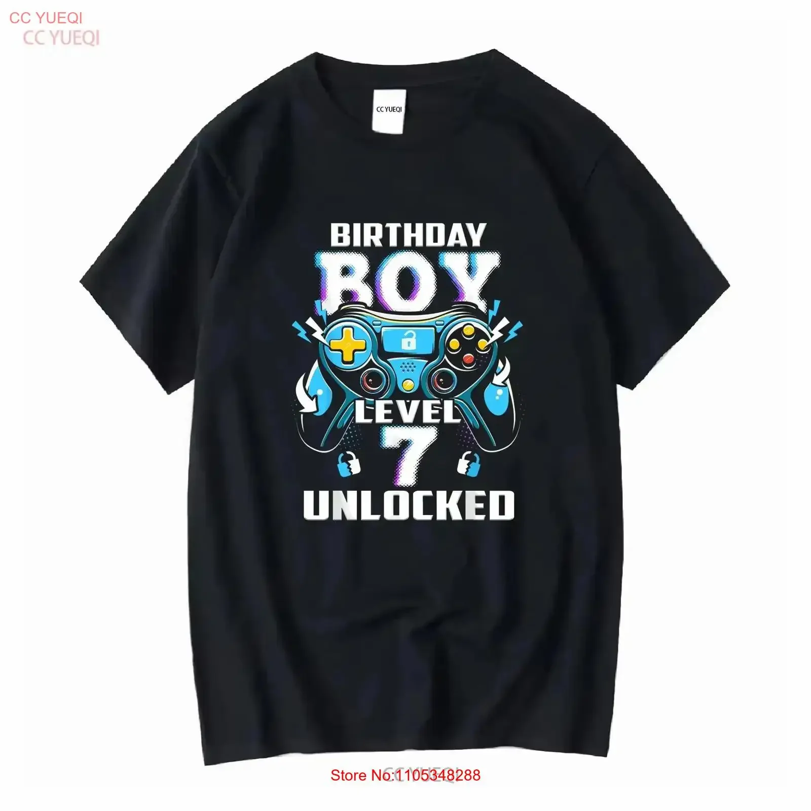 Level 7 Unlocked Video Game 7th Birthday Gamer Boys T Shirt vintage Washed streetwear Comfortable Stretched Casual vintage