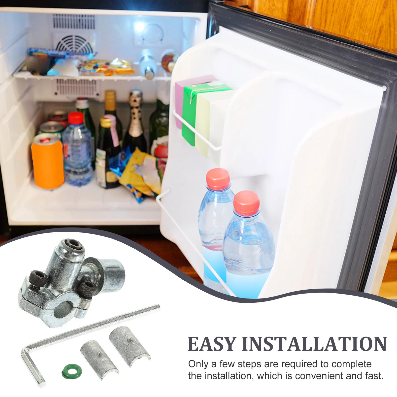 

1Set Zinc Alloy Piercing Valve Line Tap Valve Kit Adjustable for Refrigerator Freezer Service Refrigeration Tool