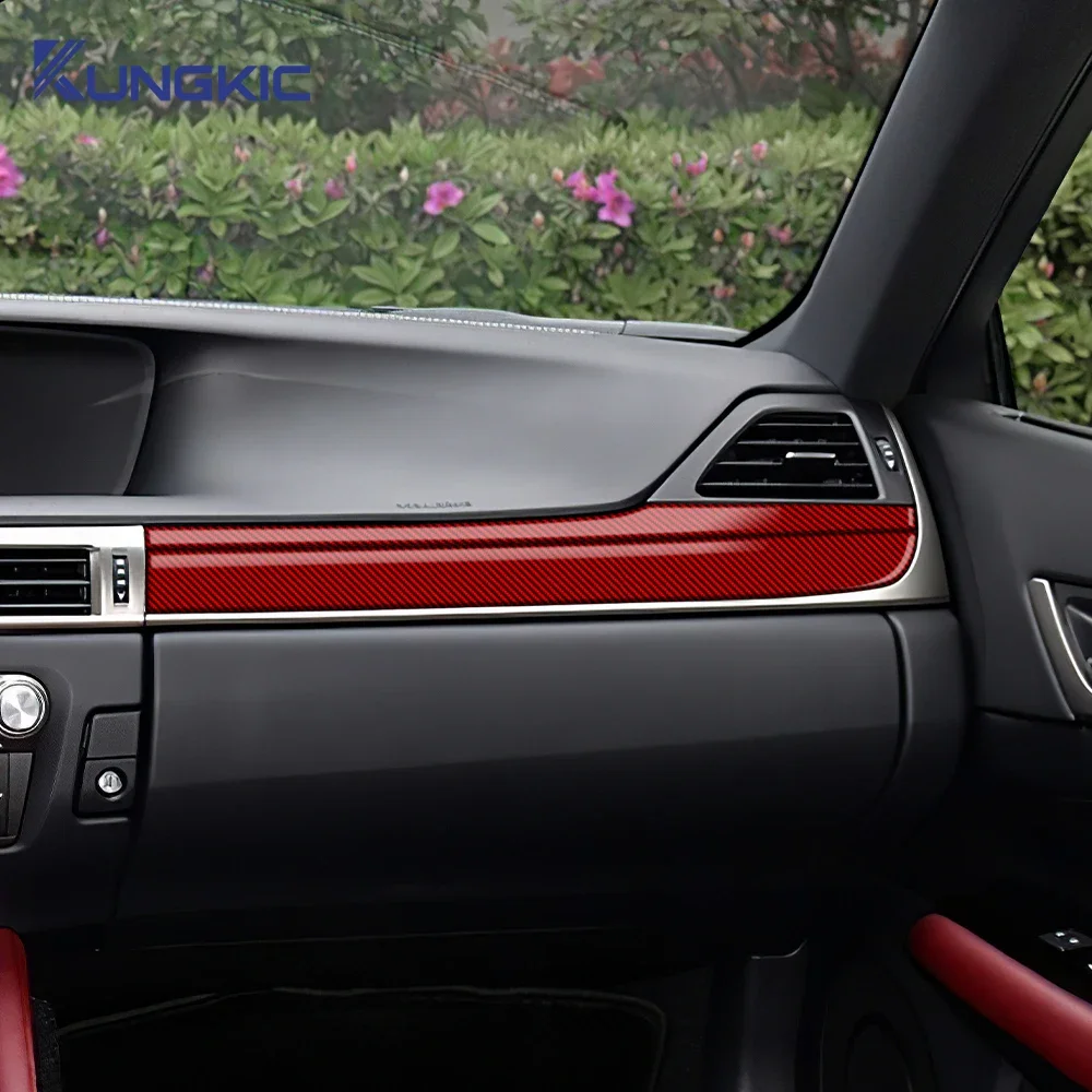 Real Soft Carbon Fiber Sticker for Lexus GS250 GS350 GS200t GS450h GS F 2012 2019 LHD RHD Car Co pilot Center Console Panel view 4