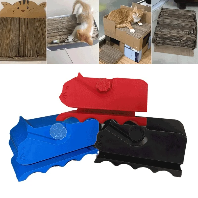 Kartonschneider für Katzen, Kratzbrett, 3D-gedruckter Kartonschneider, kreative Box, Kartonwerkzeug, tragbarer Kartonkratzer