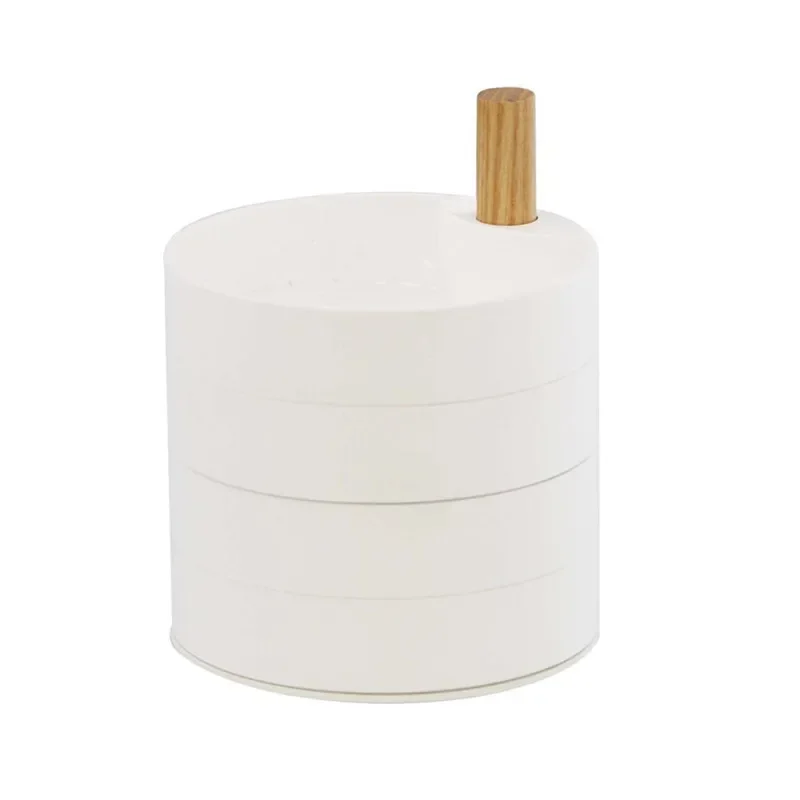 

360-Degree rotatable jewelry storage box 4-layer sundries box