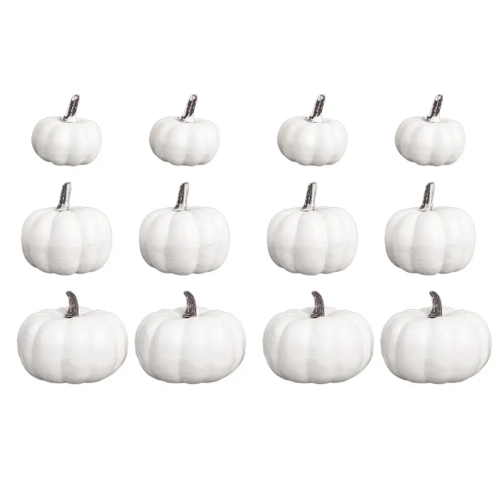 Autumn Harvest Artificial Pumpkin Set White Foam Mini Pumpkin Model for Halloween Christmas Party Decorations