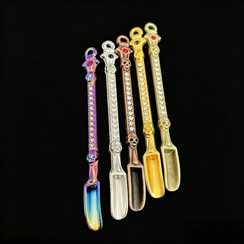4PCS 8PCS High Quality Snuff spoon Metal Portable Seasoning Spoon Aluminum Alloy Pipe Scoop Snuff bottle Accessories men women image 5