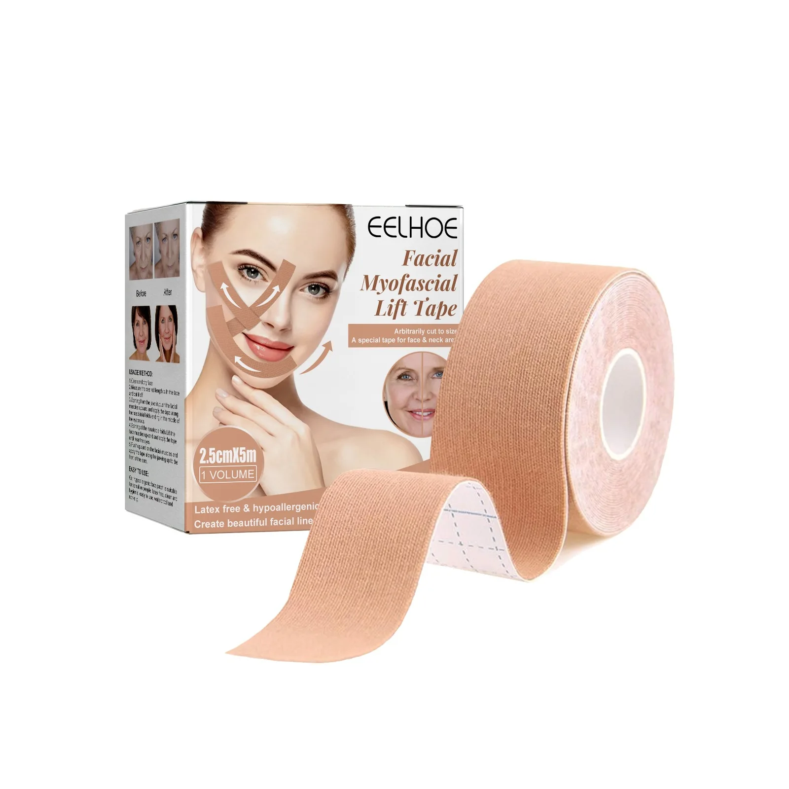 괄사 Facial Myofascial Lift Tape Cotton Face Toning Belts Anti Wrinkle Supplies for Adults Face Skin Tightening Portable belleza